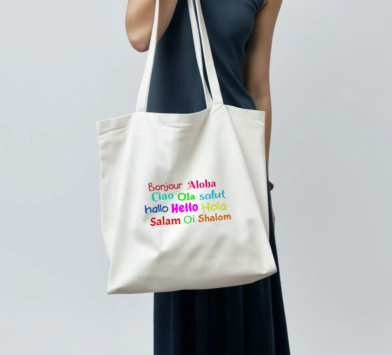 Hello in different languages borsa in juta da happieeagle