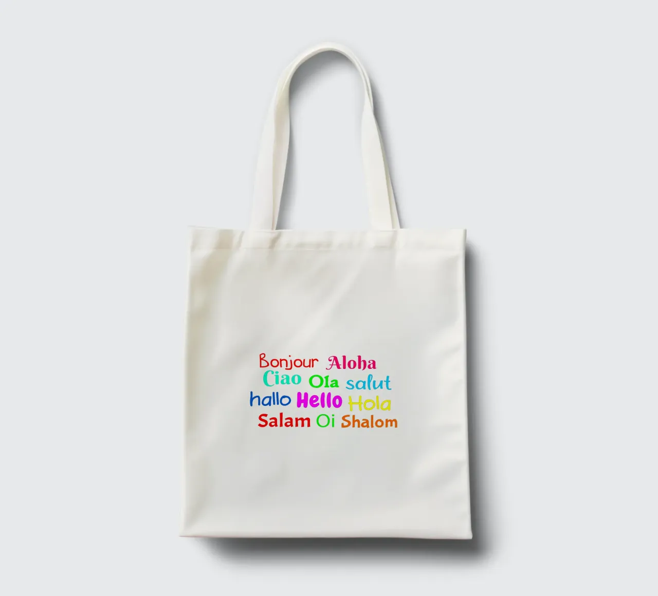 Hello in different languages borsa in juta da happieeagle