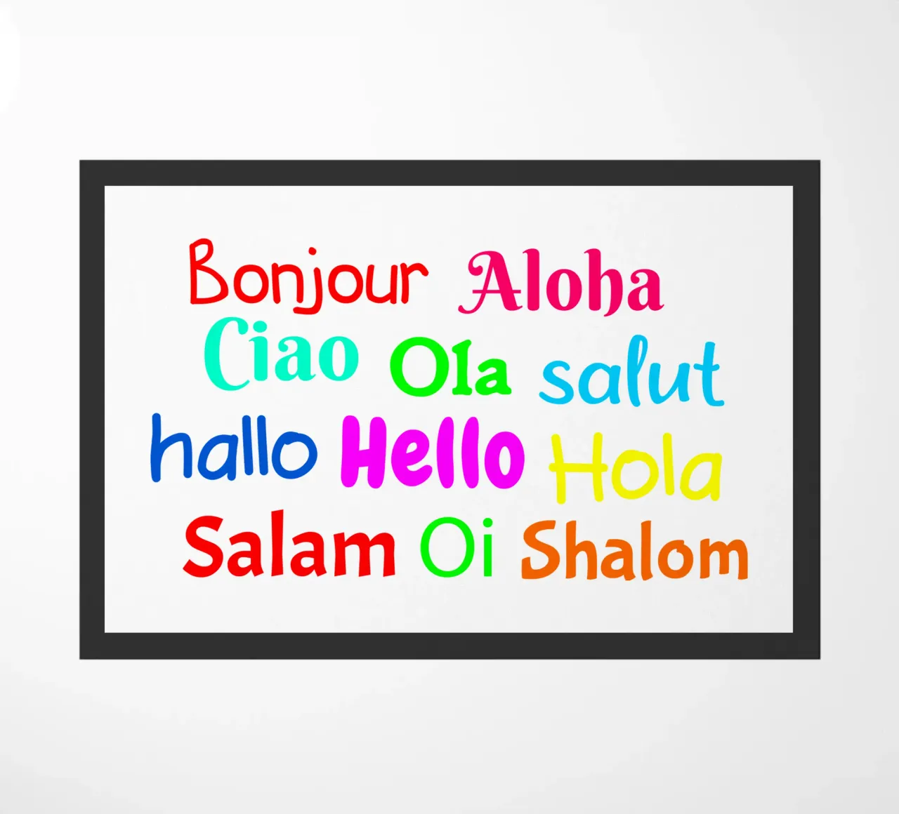 Hello in different languages Fußmatte von happieeagle
