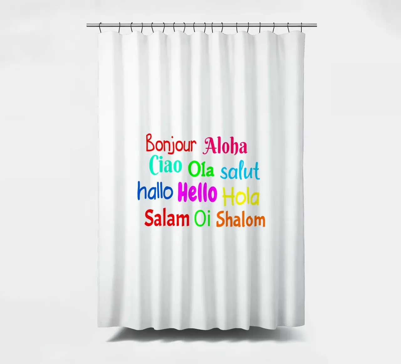 Hello in different languages rideau de douche de happieeagle