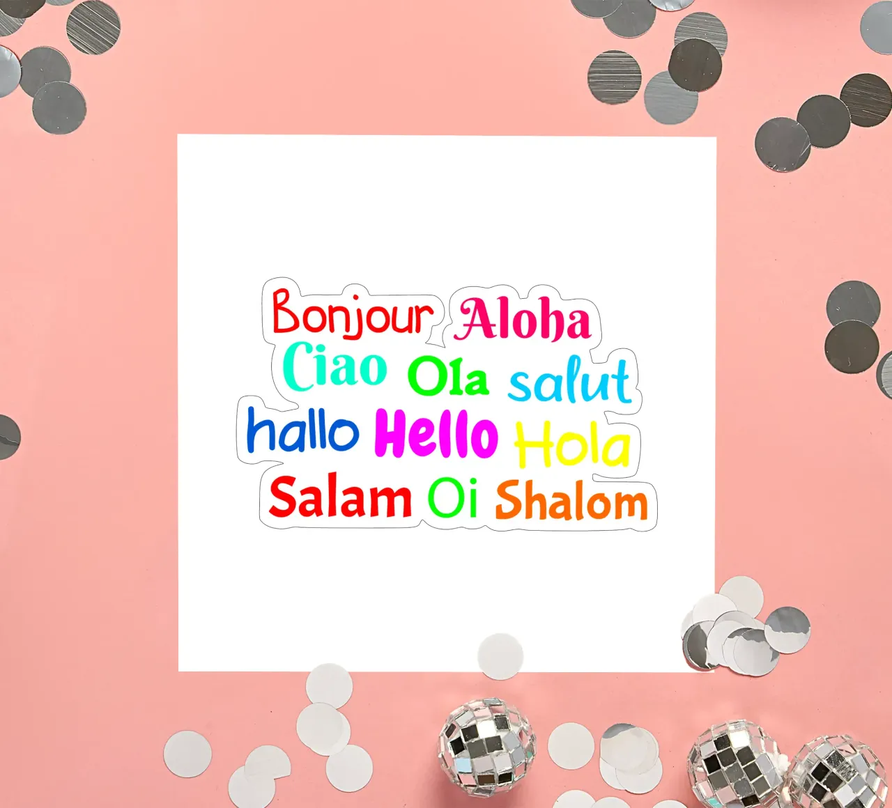 Hello in different languages adesivo da happieeagle