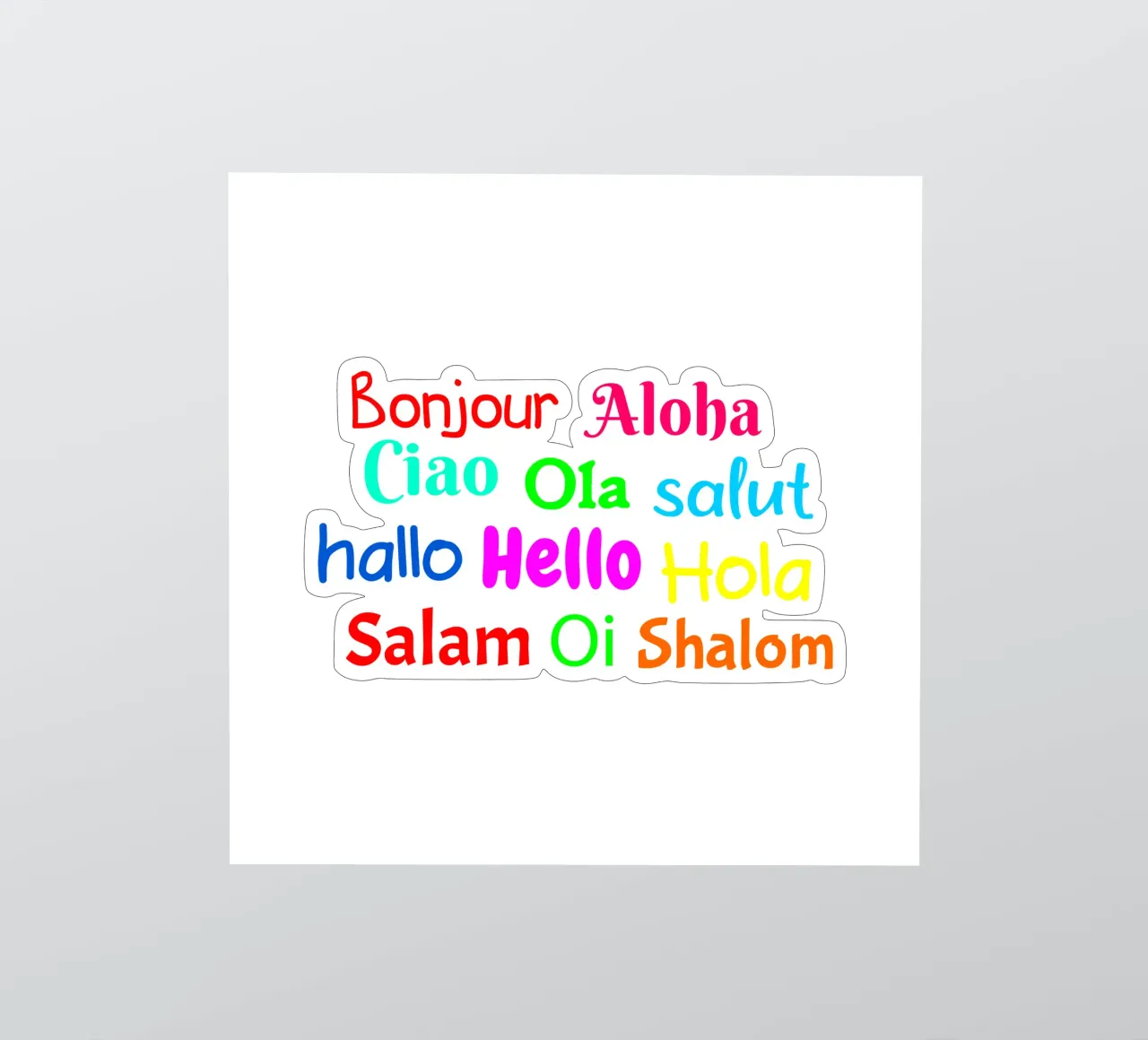 Hello in different languages adesivo da happieeagle