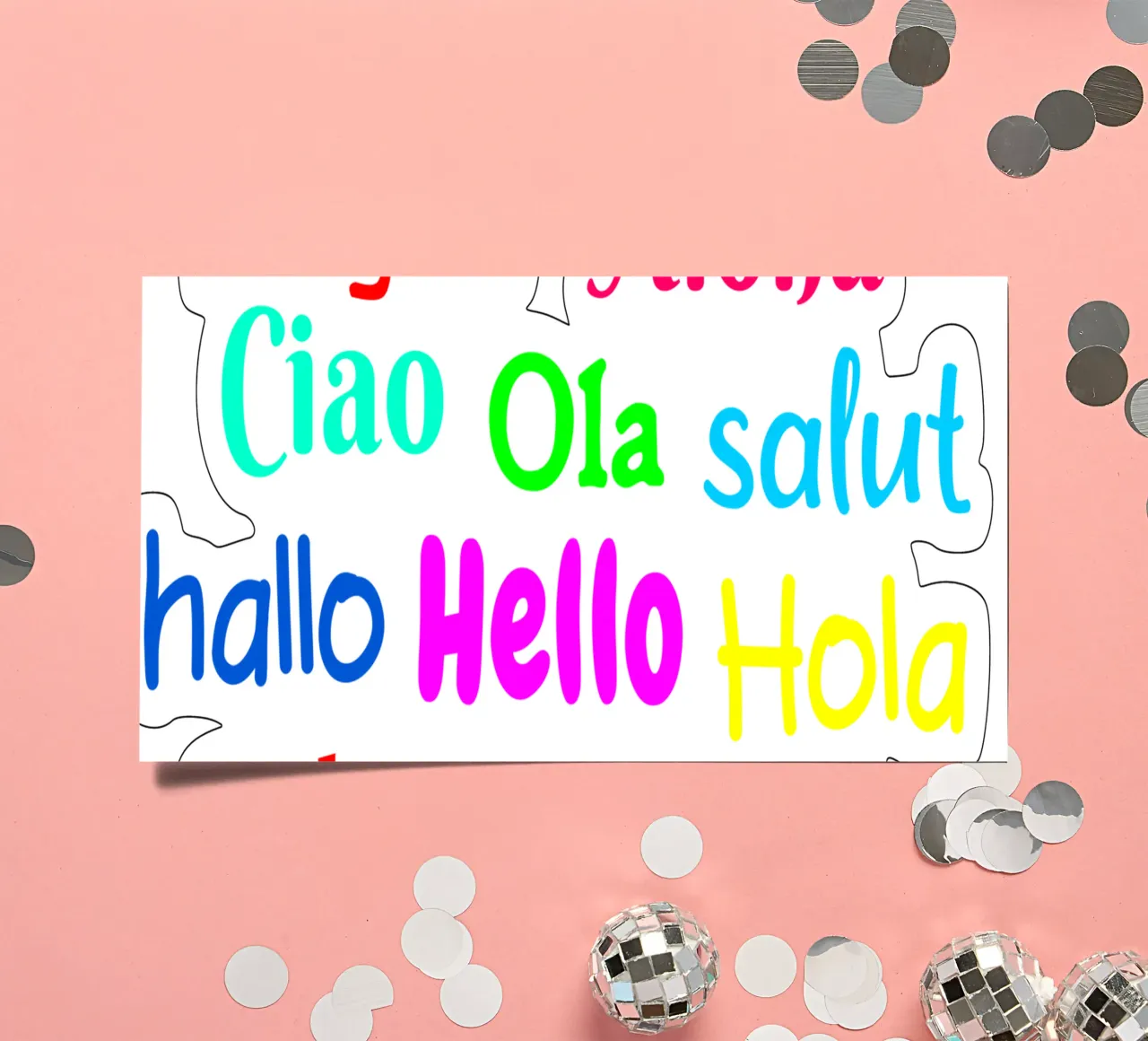 Hello in different languages Stickerbogen von happieeagle