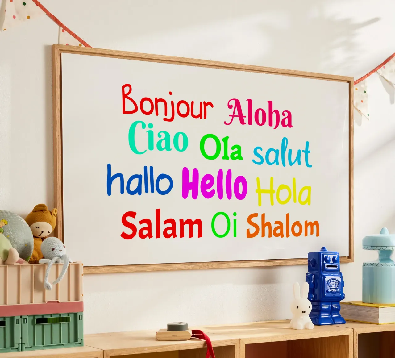 Hello in different languages Acryl-Glas von happieeagle