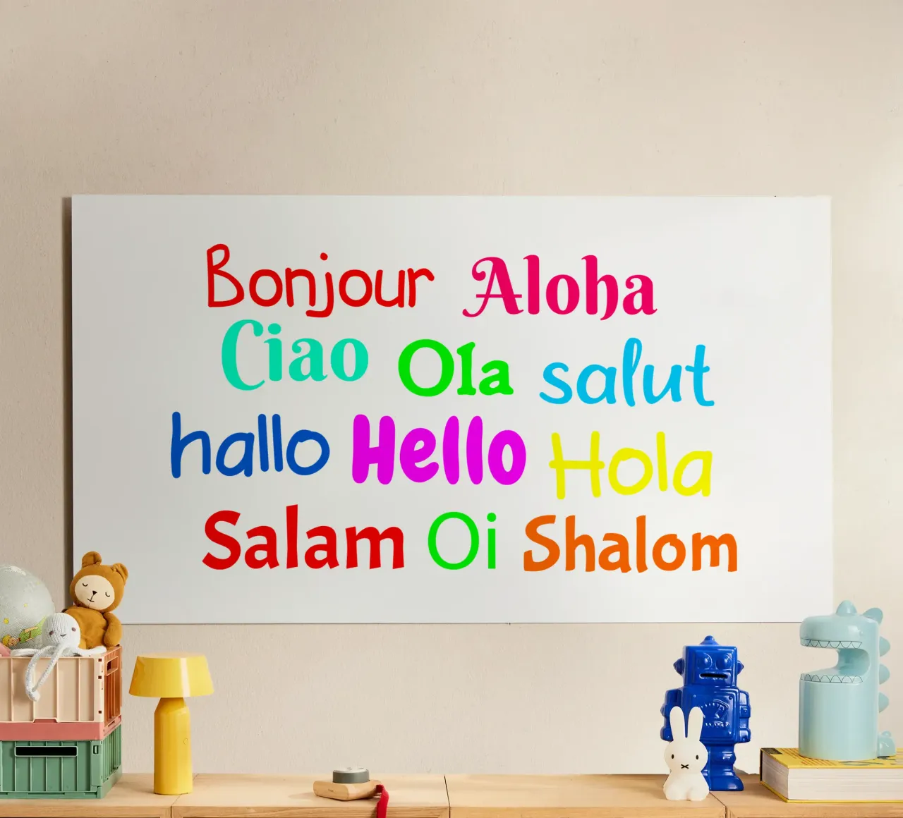 Hello in different languages alluminio dibond da happieeagle