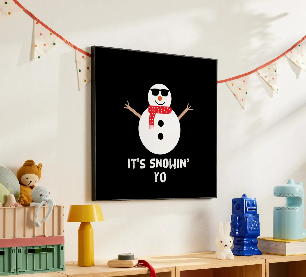 It's snowing yo funny snowman alu-dibond by happieeagle