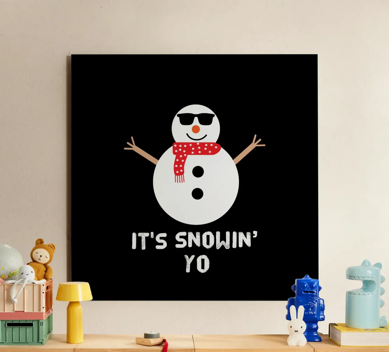 It's snowing yo funny snowman alu-dibond by happieeagle