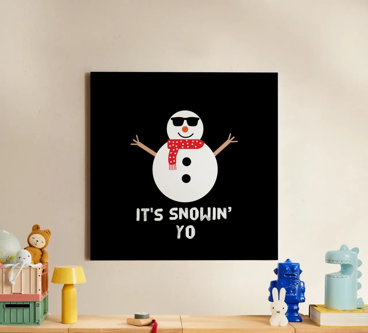 It's snowing yo funny snowman tela con Cornice a cassetta da happieeagle
