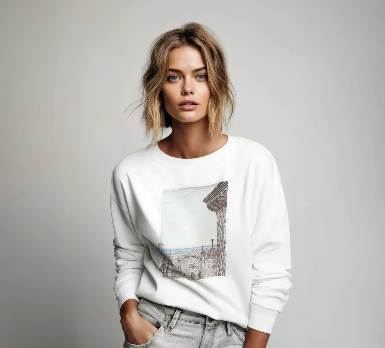 Abend in Barcelona Sweatshirt von Asobōze