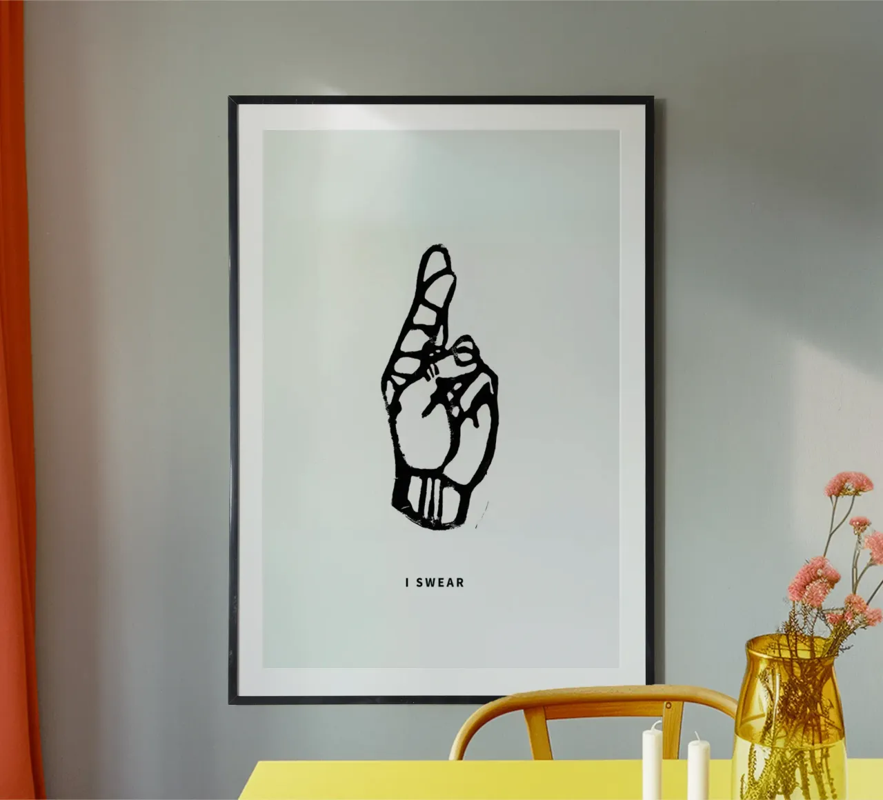 I Swear poster con telaio in alluminio da GIGI ICÔNE