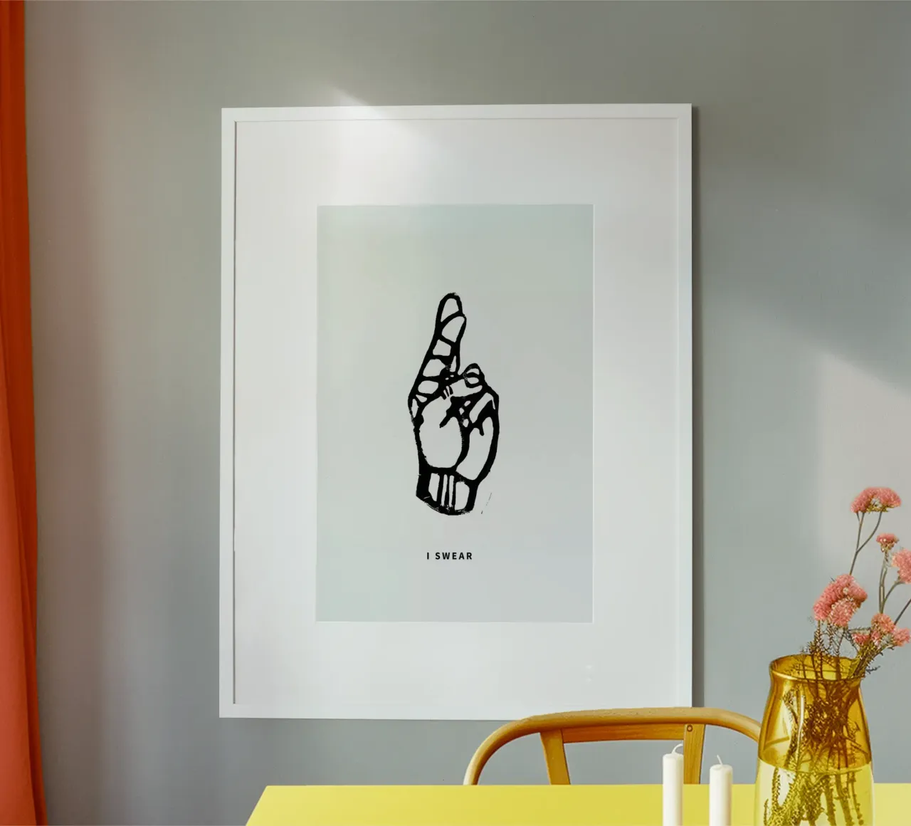 I Swear poster con telaio in alluminio da GIGI ICÔNE