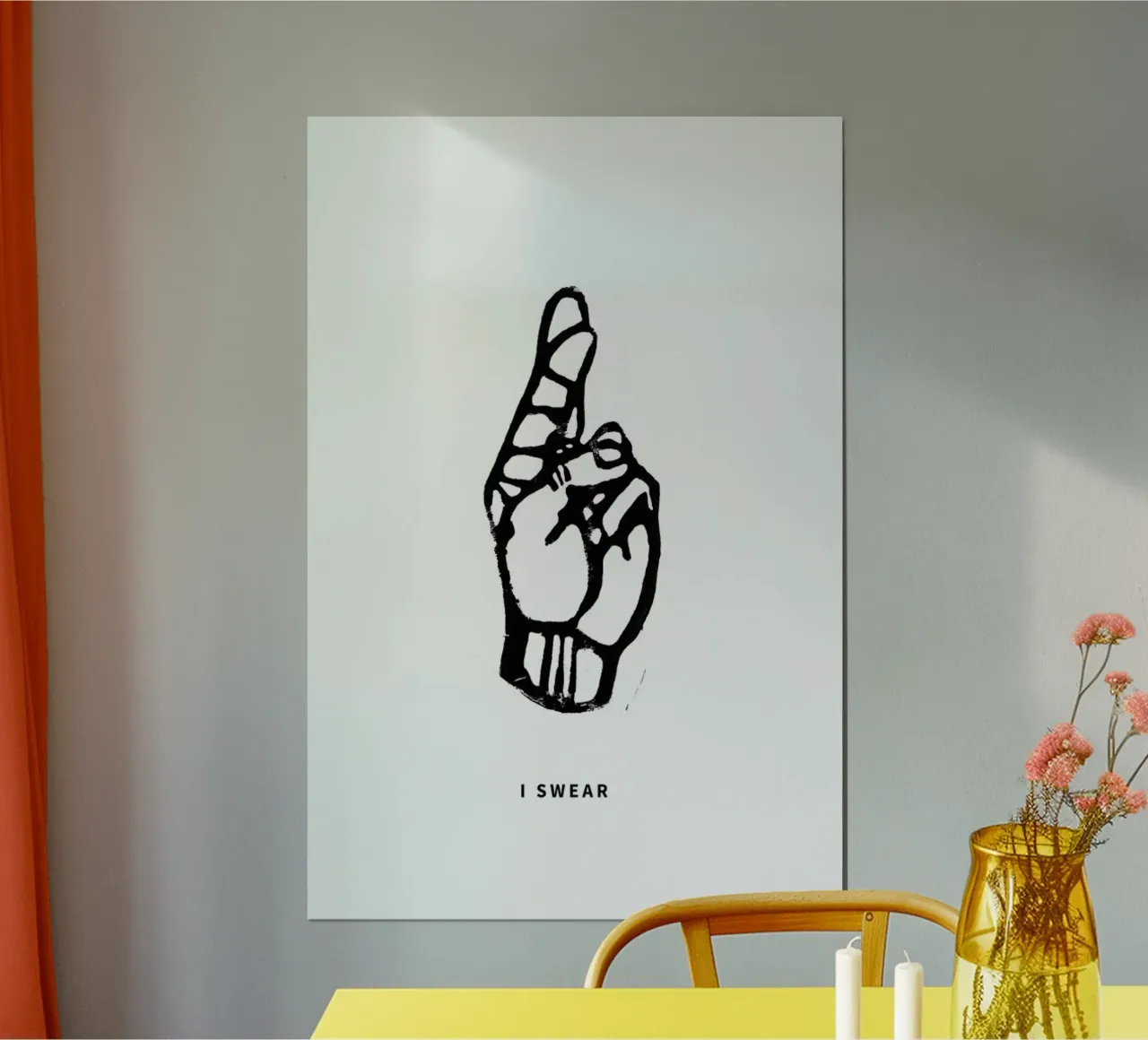 I Swear poster con telaio in alluminio da GIGI ICÔNE