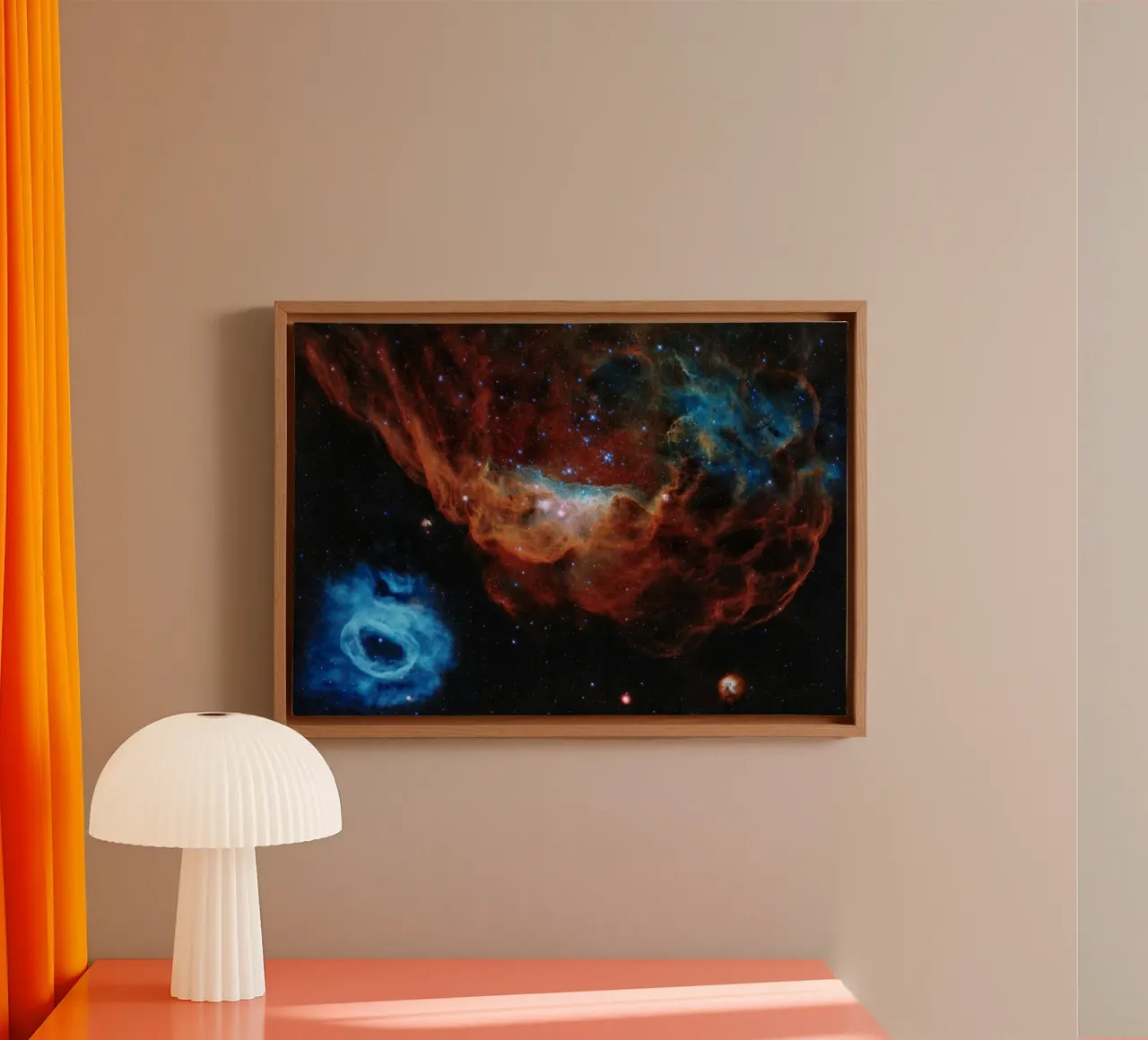 hubble telescope high definition photography canvas with Floater frame by 🎁 ARTVI-SHOP