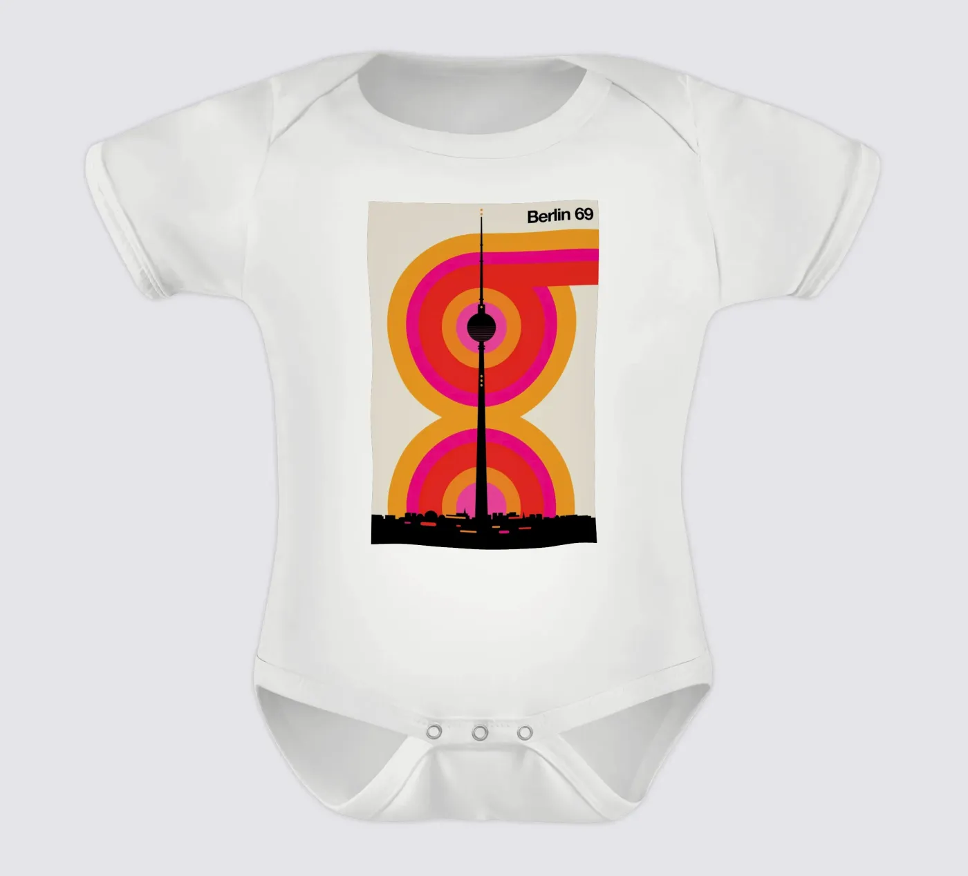 Berlin 69 short-sleeve baby romper by Bo Lundberg