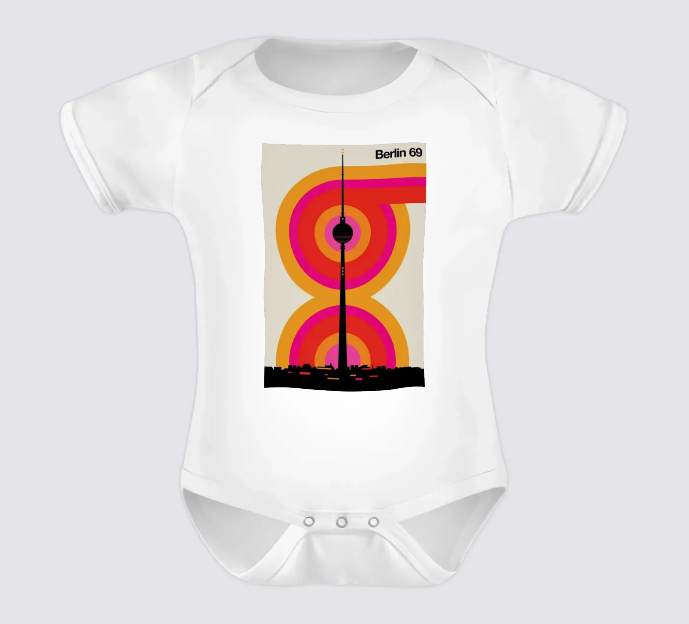 Berlin 69 short-sleeve baby romper by Bo Lundberg