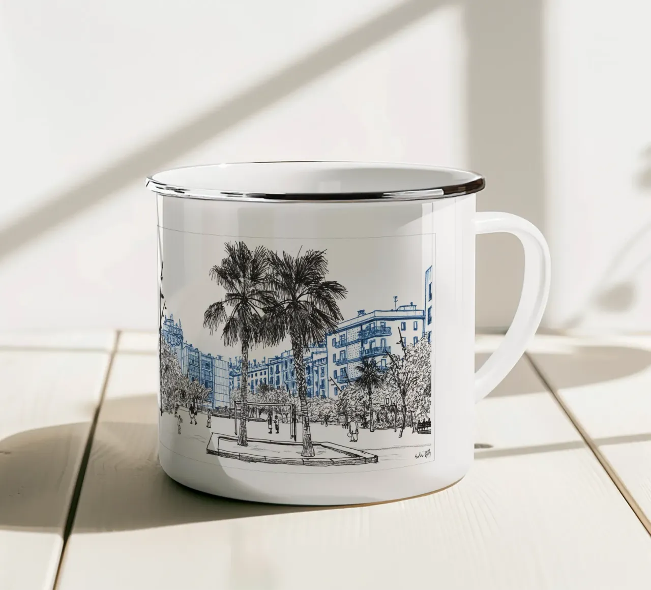 Il buco della vergogna tazza in smalto da Asobōze
