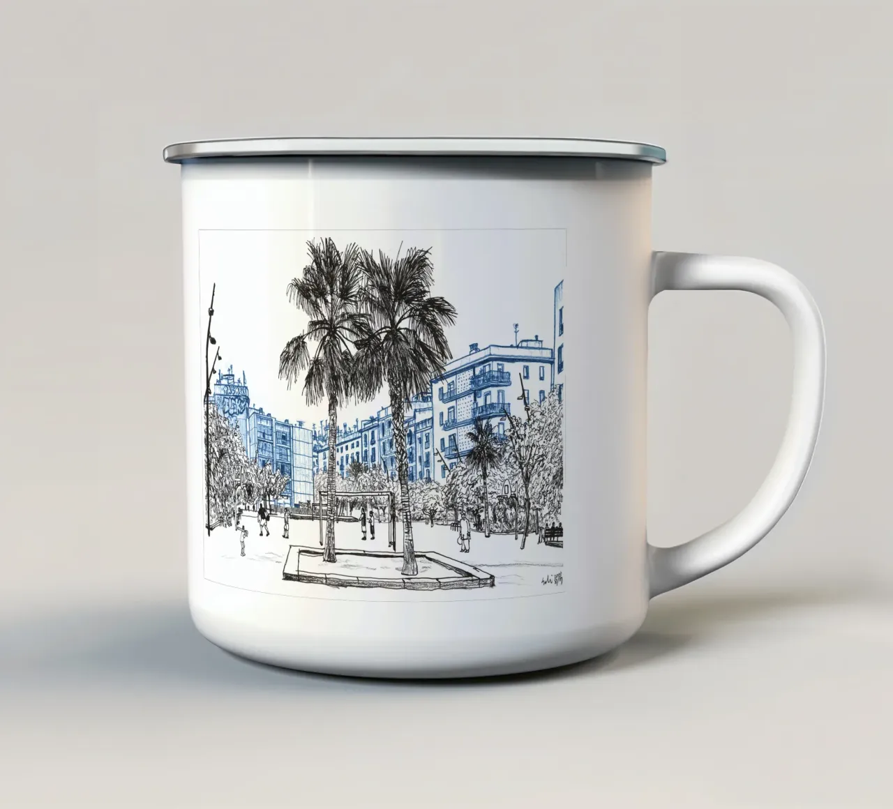 Il buco della vergogna tazza in smalto da Asobōze