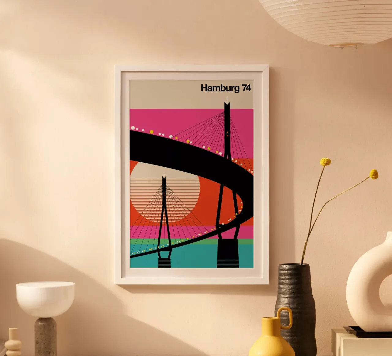 Hamburg 74 poster con telaio in alluminio da Bo Lundberg