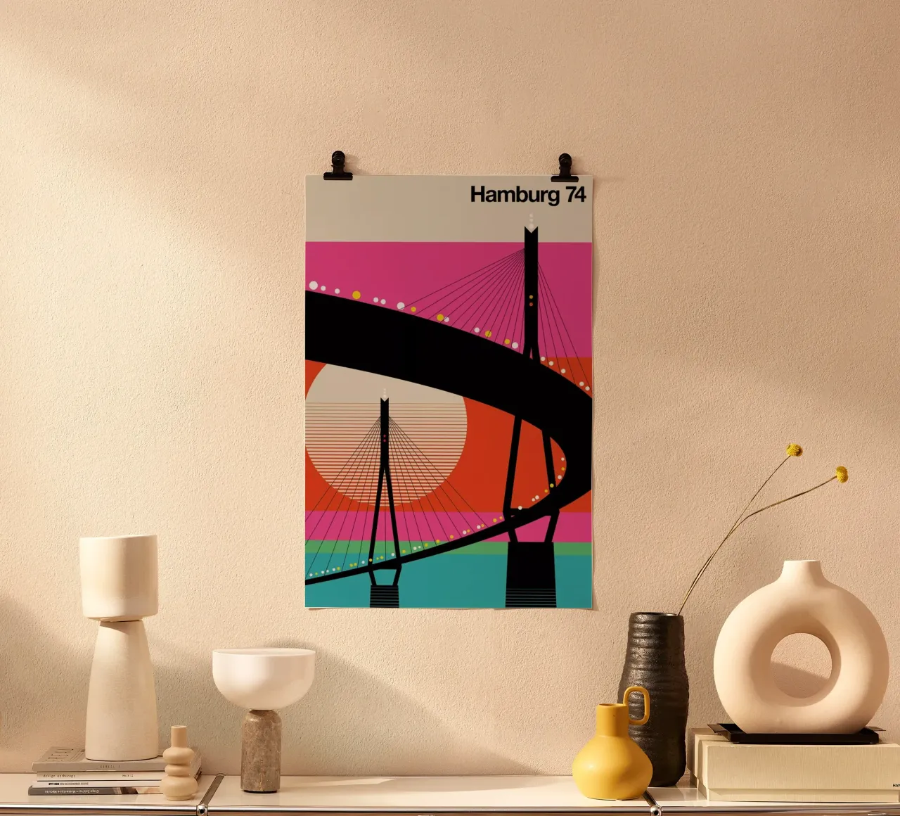 Hamburg 74 poster con telaio in alluminio da Bo Lundberg