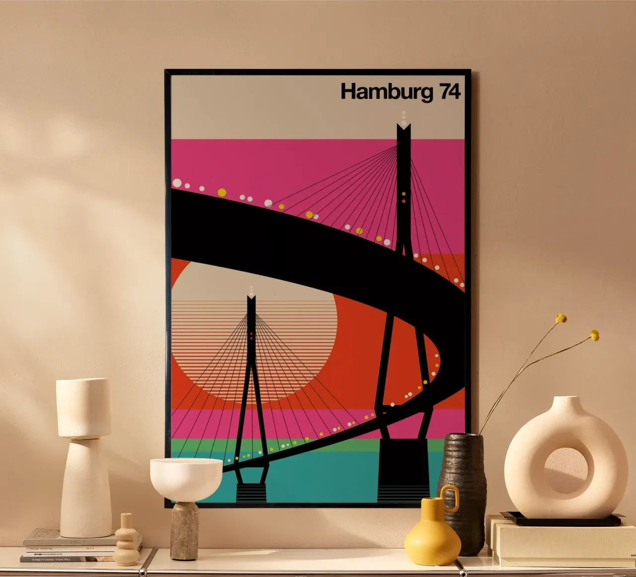 Hamburg 74 poster con telaio in alluminio da Bo Lundberg