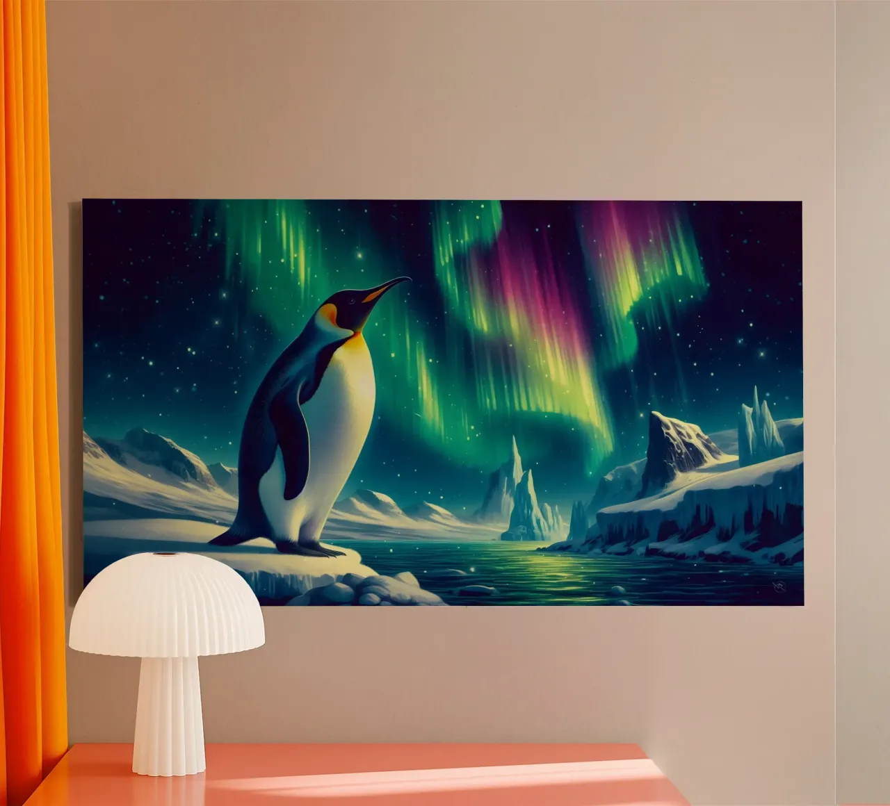 KEIZERSPINGUÏN canvas met Baklijst van RUBIANT ART