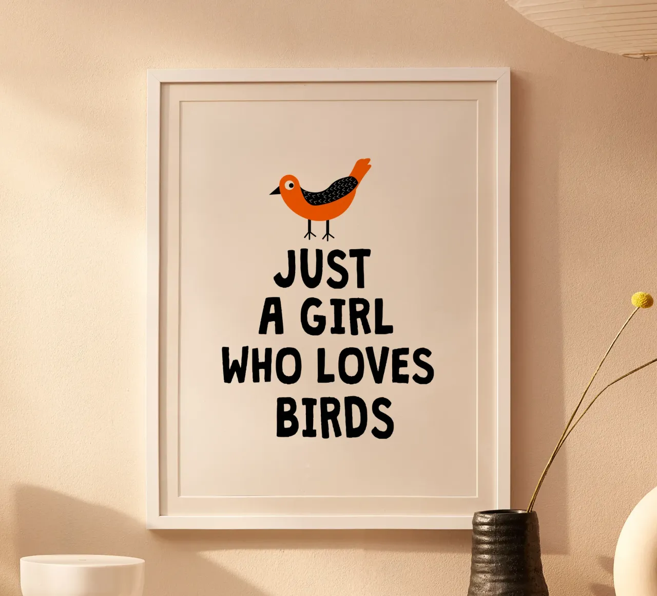 Just a girl who loves birds poster con telaio in plastica da happieeagle