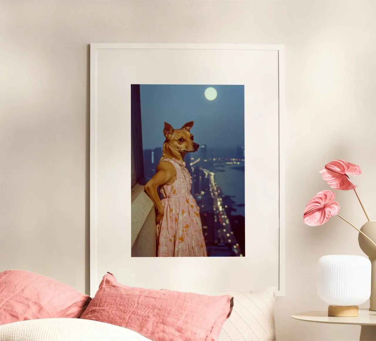 Rosa Maria poster con telaio in legno da Affiches Chien Originales – Dogland
