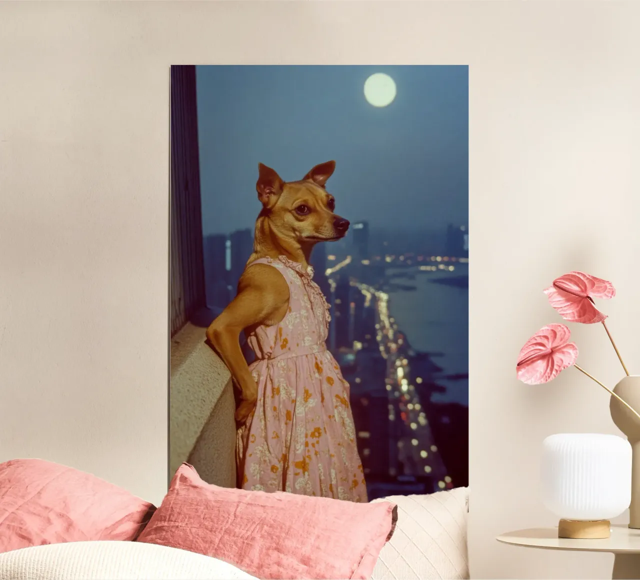 Rosa Maria poster con telaio in legno da Affiches Chien Originales – Dogland