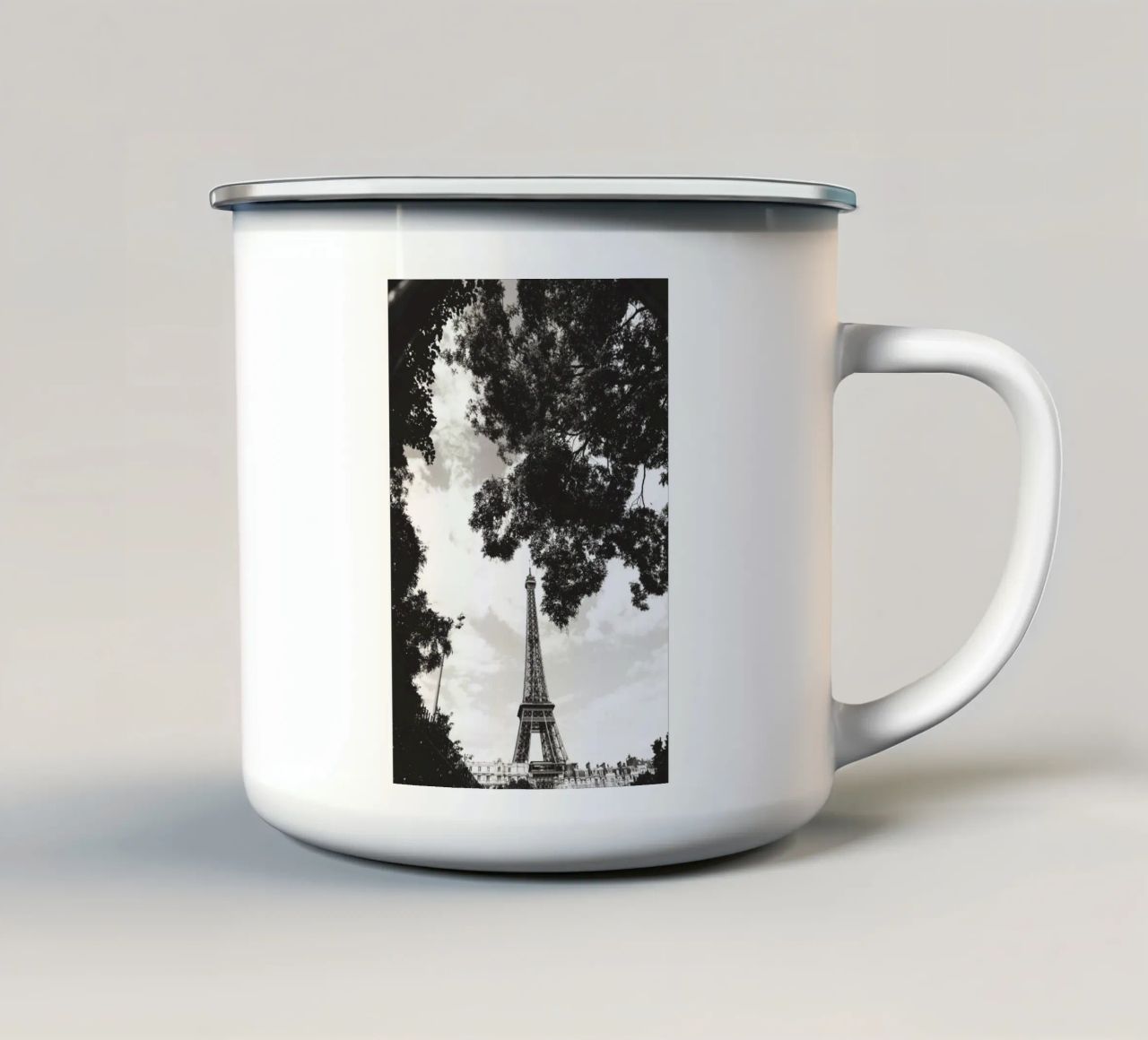 Eiffelturm im Verborgenen /Eiffel Tower in Hiding -  Paris enamel mug by Anja Hebrank Photography