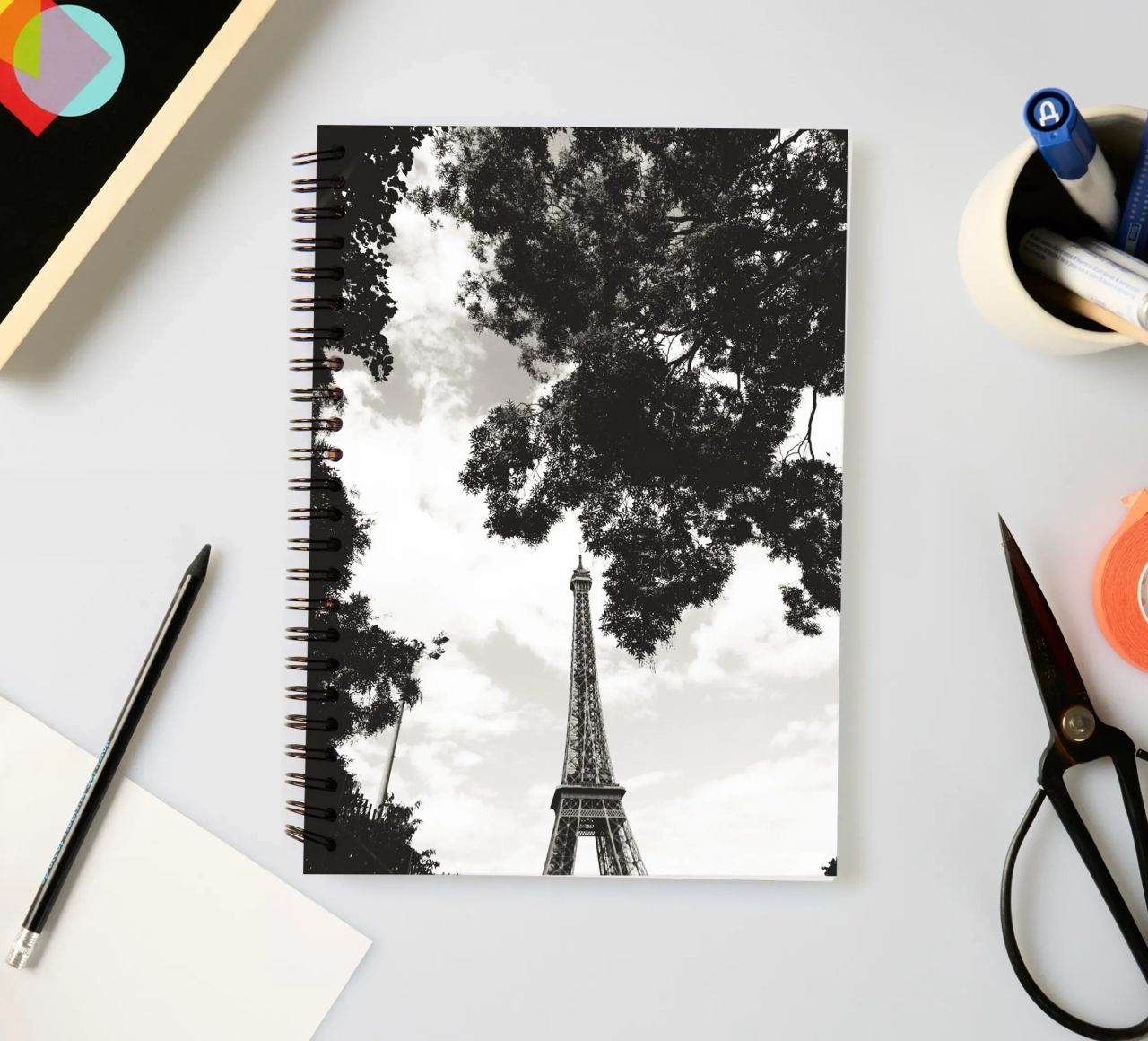 Eiffelturm im Verborgenen /Eiffel Tower in Hiding -  Paris spiral notebook by Anja Hebrank Photography