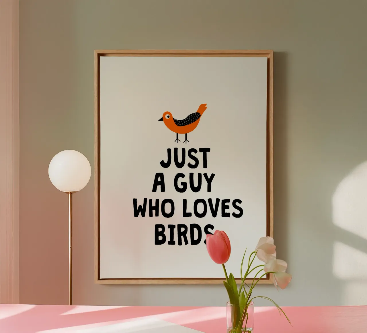 Just a guy who loves birds tela con Cornice a cassetta da happieeagle