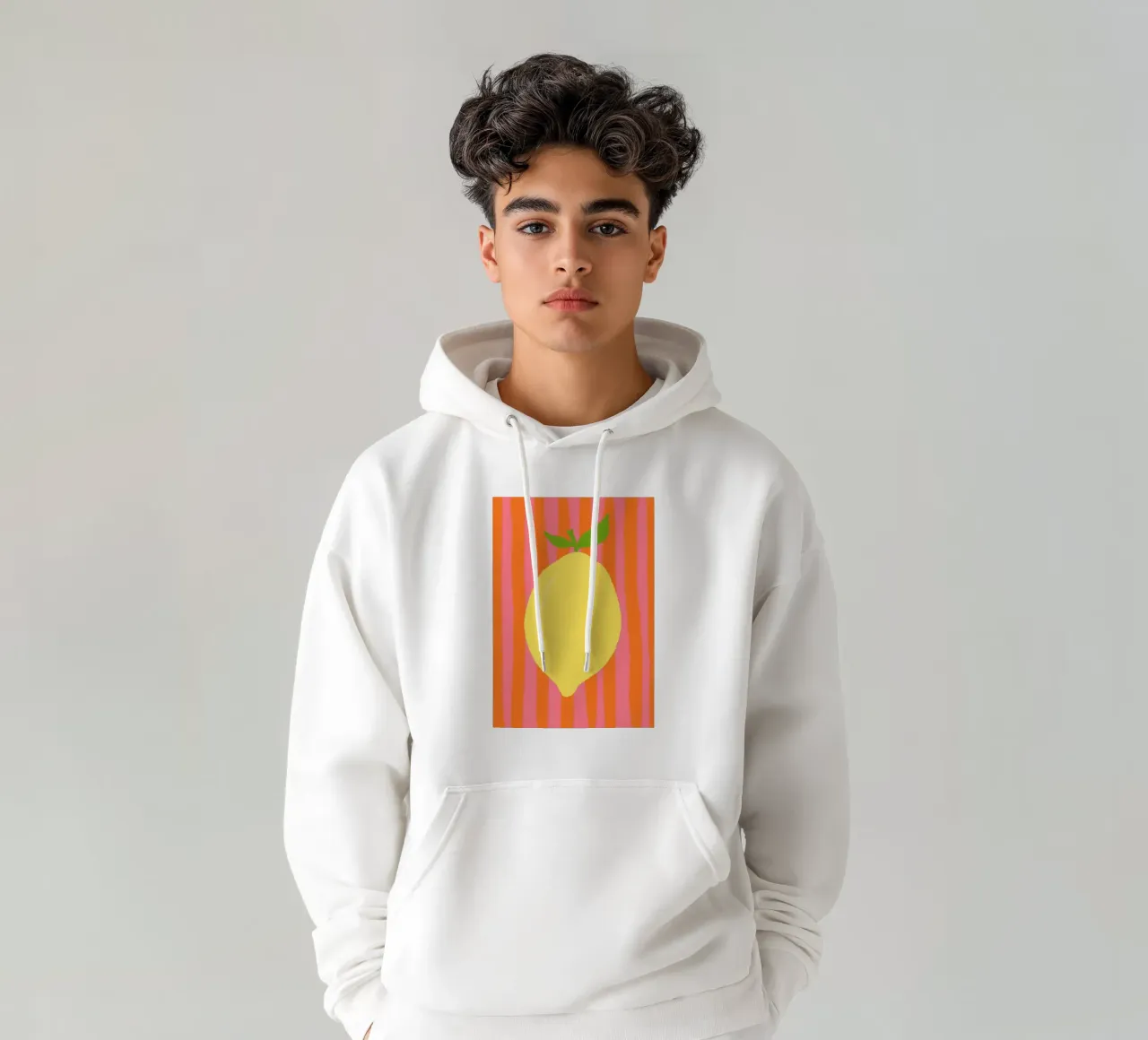 Zitrone pink gestreift sudadera con capucha de Studio Dolci