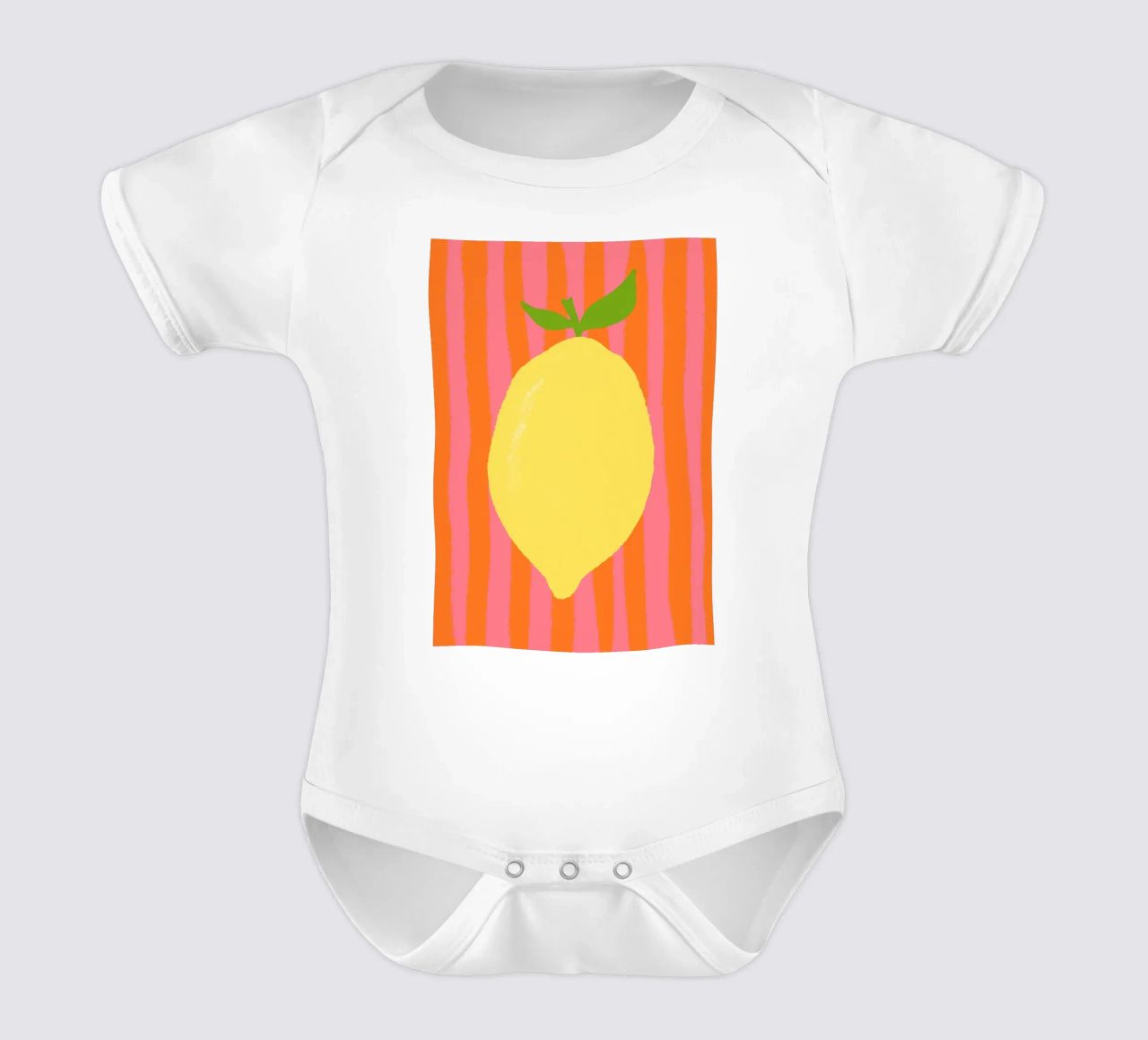 Zitrone pink gestreift Kurzarm Babybody von Studio Dolci