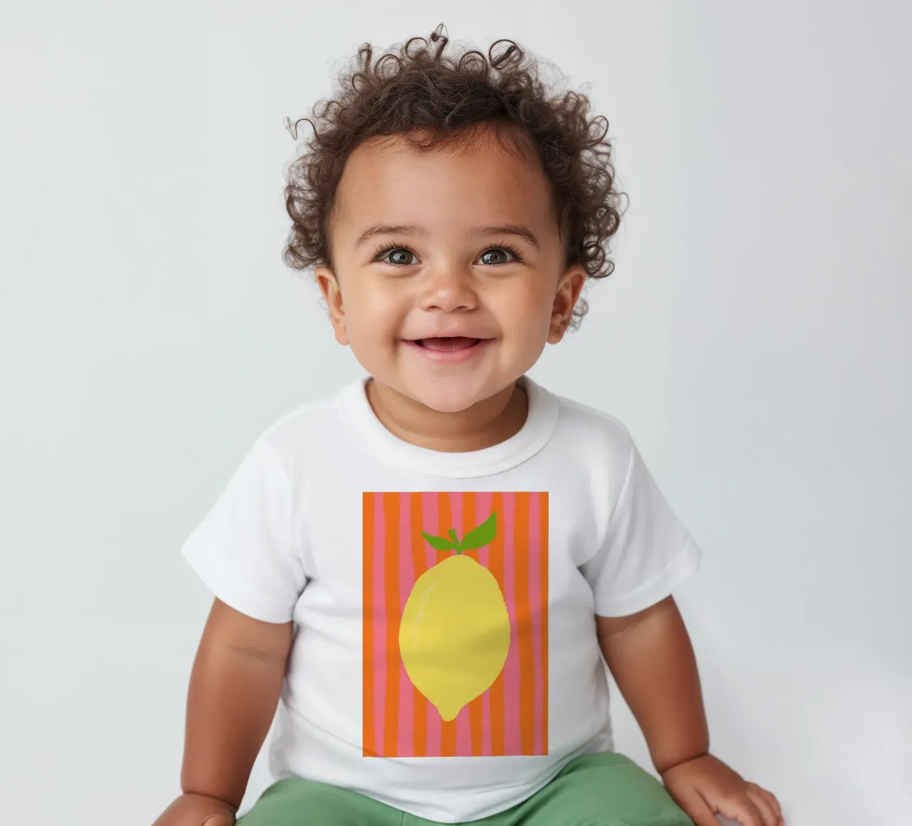 Zitrone pink gestreift baby t-shirt van Studio Dolci