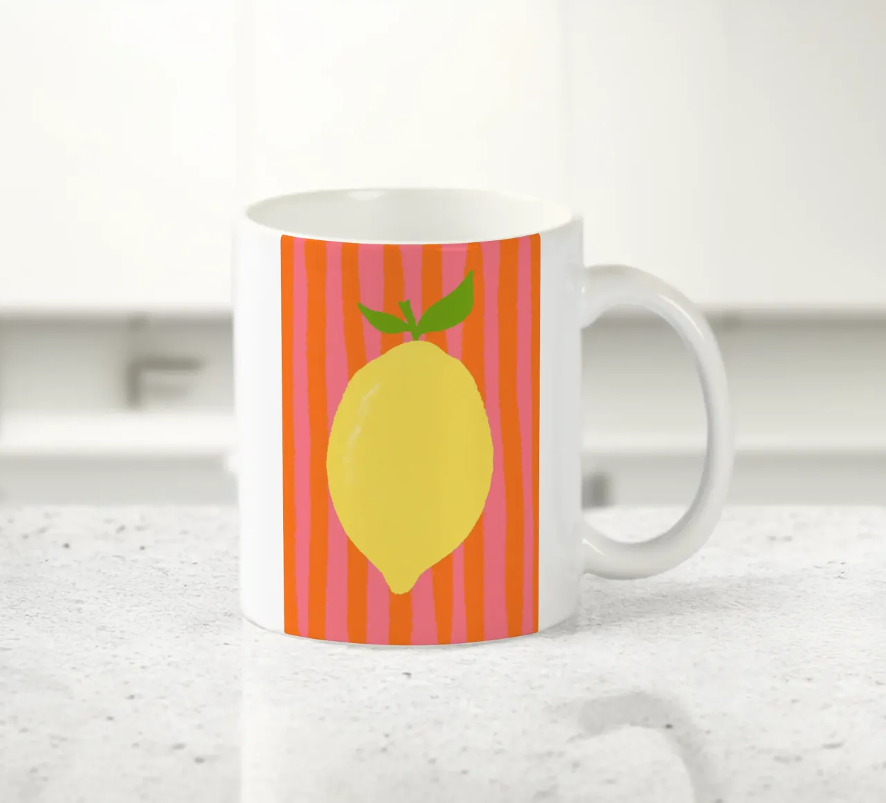 Zitrone pink gestreift Keramik Tasse von Studio Dolci
