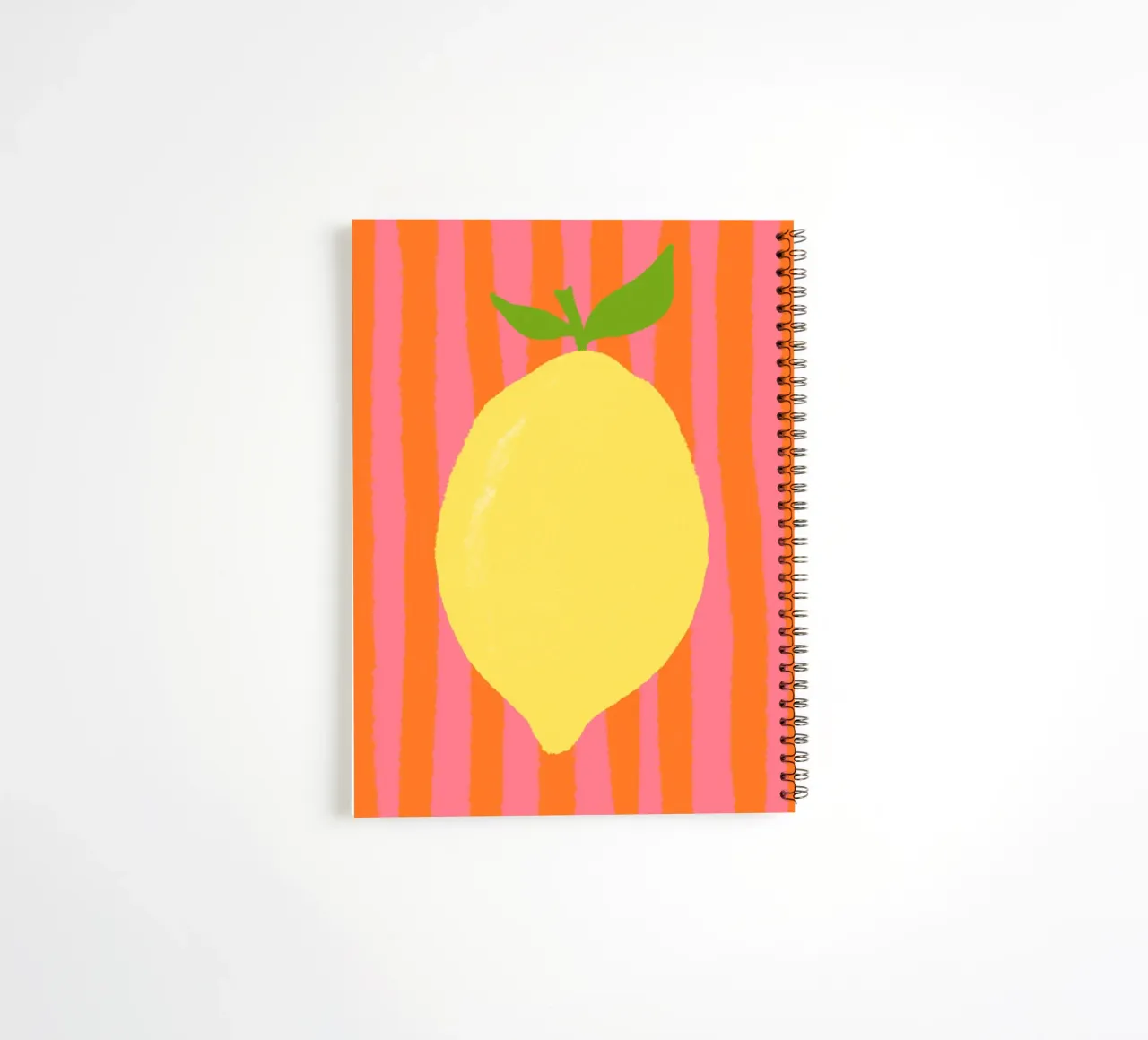 Zitrone pink gestreift spiral notebook by Studio Dolci