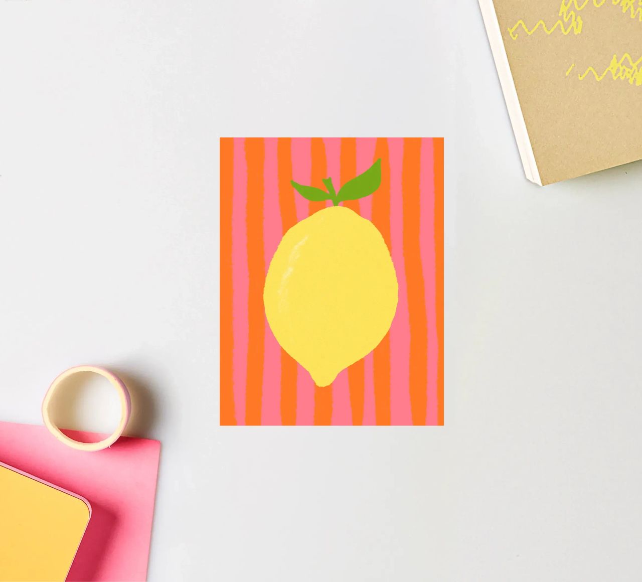Zitrone pink gestreift adesivo da Studio Dolci