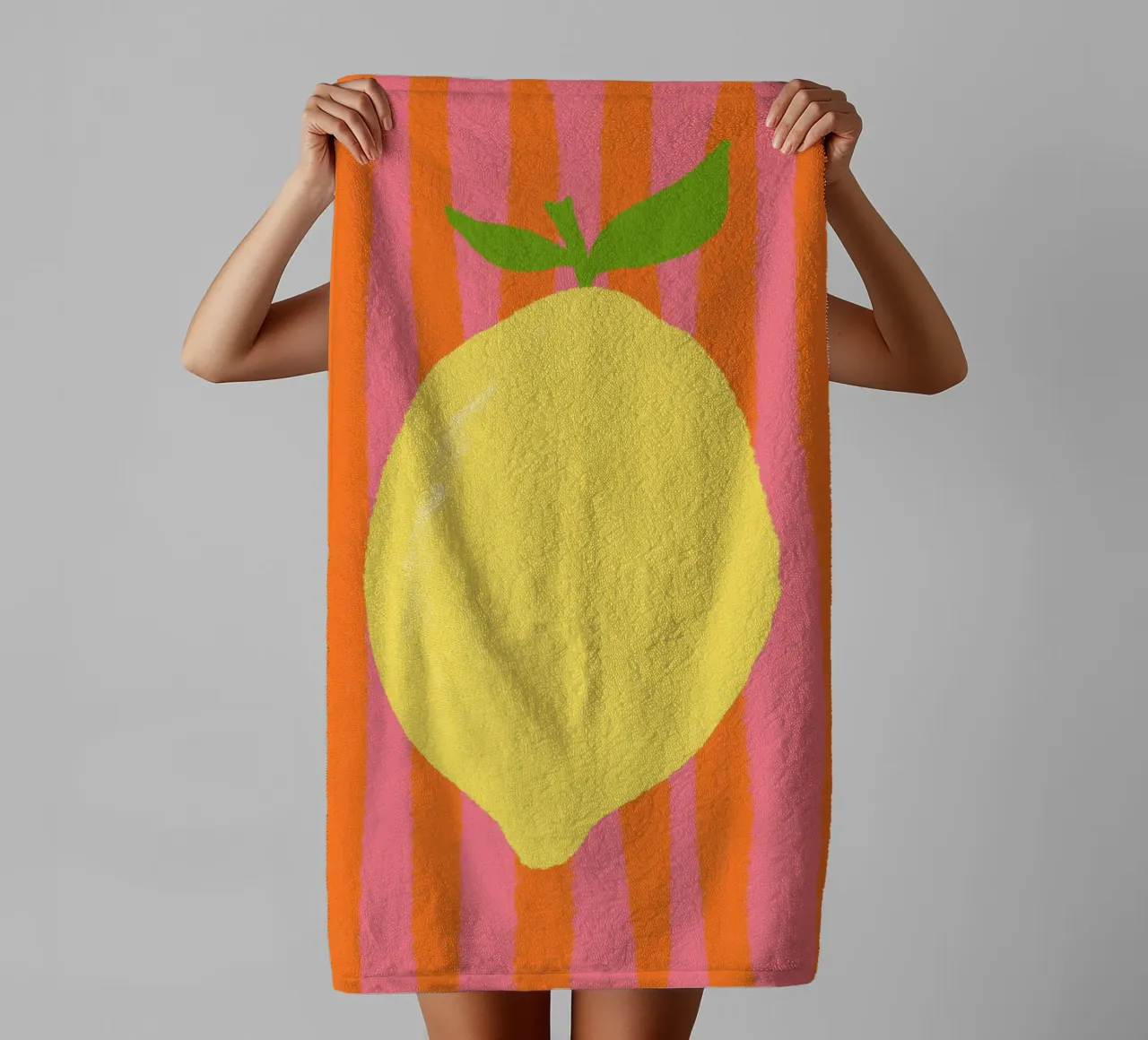 Zitrone pink gestreift asciugamano da bagno da Studio Dolci