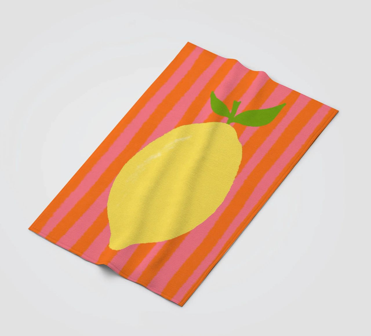 Zitrone pink gestreift Fleecedecke von Studio Dolci