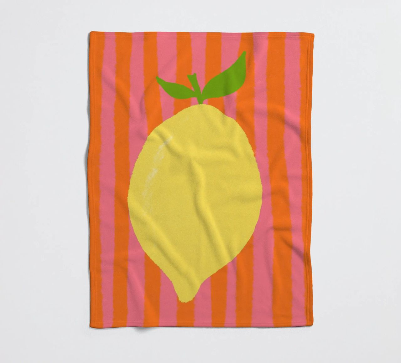 Zitrone pink gestreift Fleecedecke von Studio Dolci