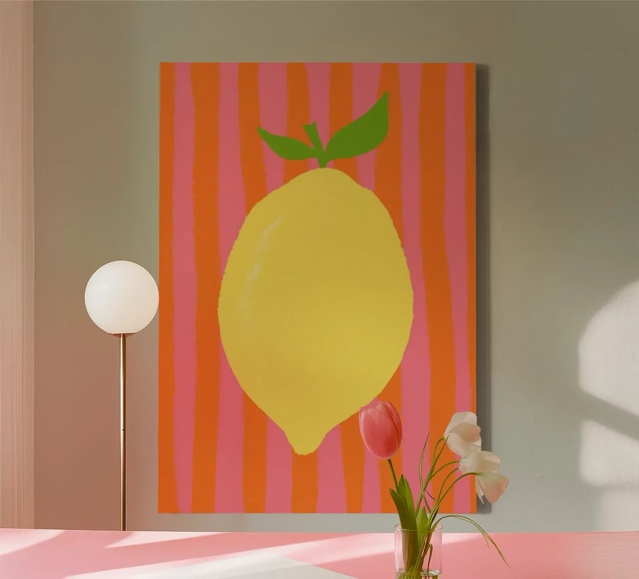 Zitrone pink gestreift lienzo de Studio Dolci