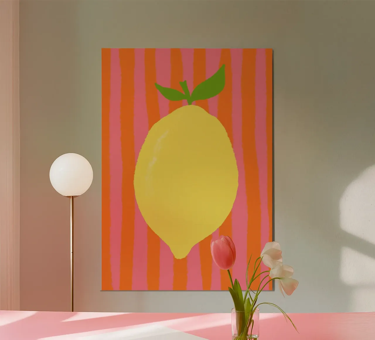 Zitrone pink gestreift hahnemühle van Studio Dolci
