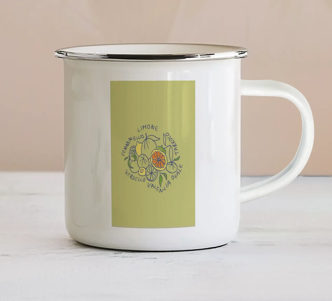 Limone - Zitrone & Orange mug en émail de Studio Dolci