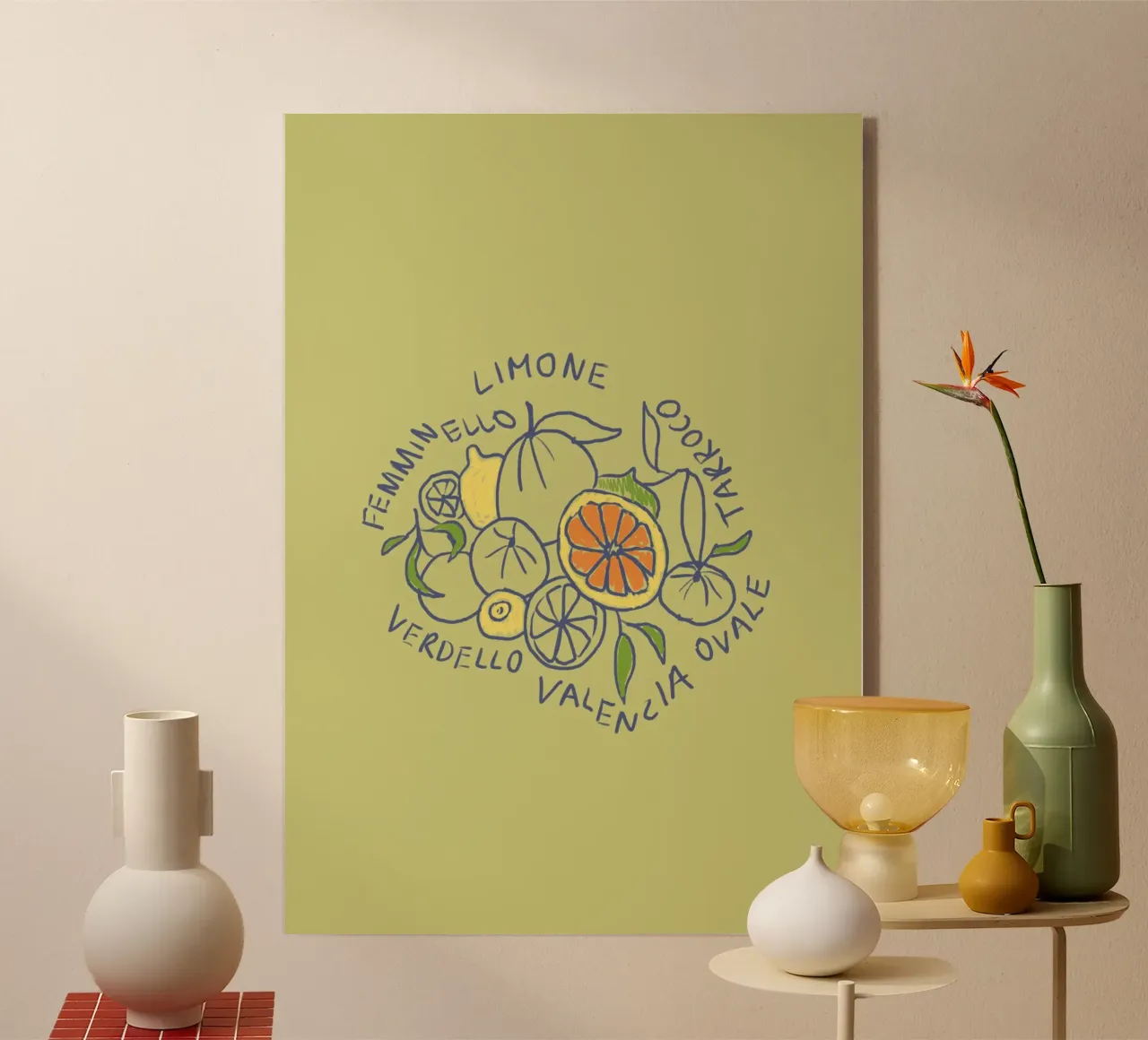 Limone - Zitrone & Orange acryl van Studio Dolci