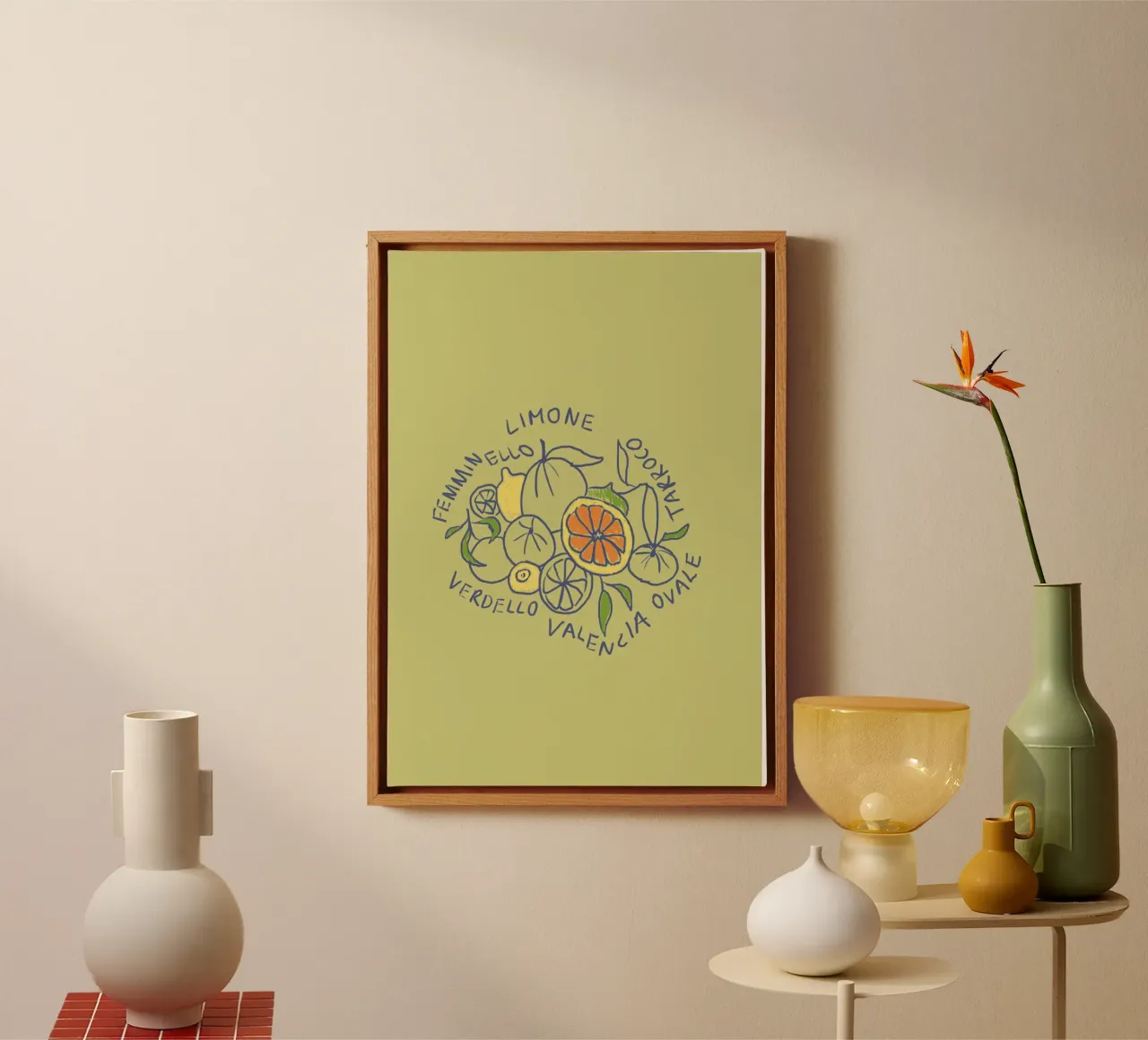 Limone - Zitrone & Orange canvas van Studio Dolci