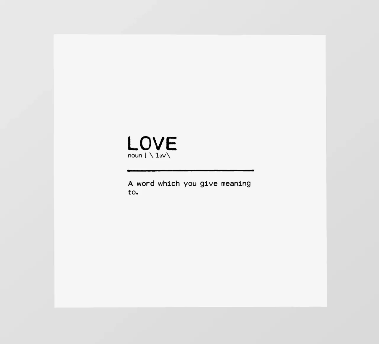 Definition Zitat - Liebe I Fototapete von Orara Studio