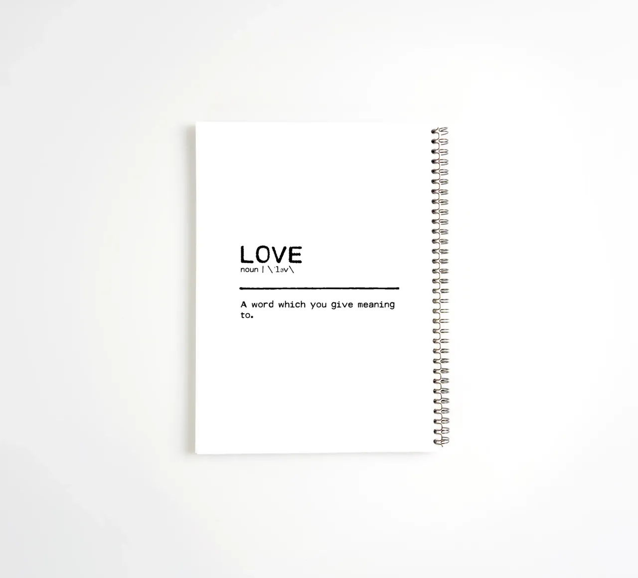 Definition Quote - Love I spiral notebook by Orara Studio