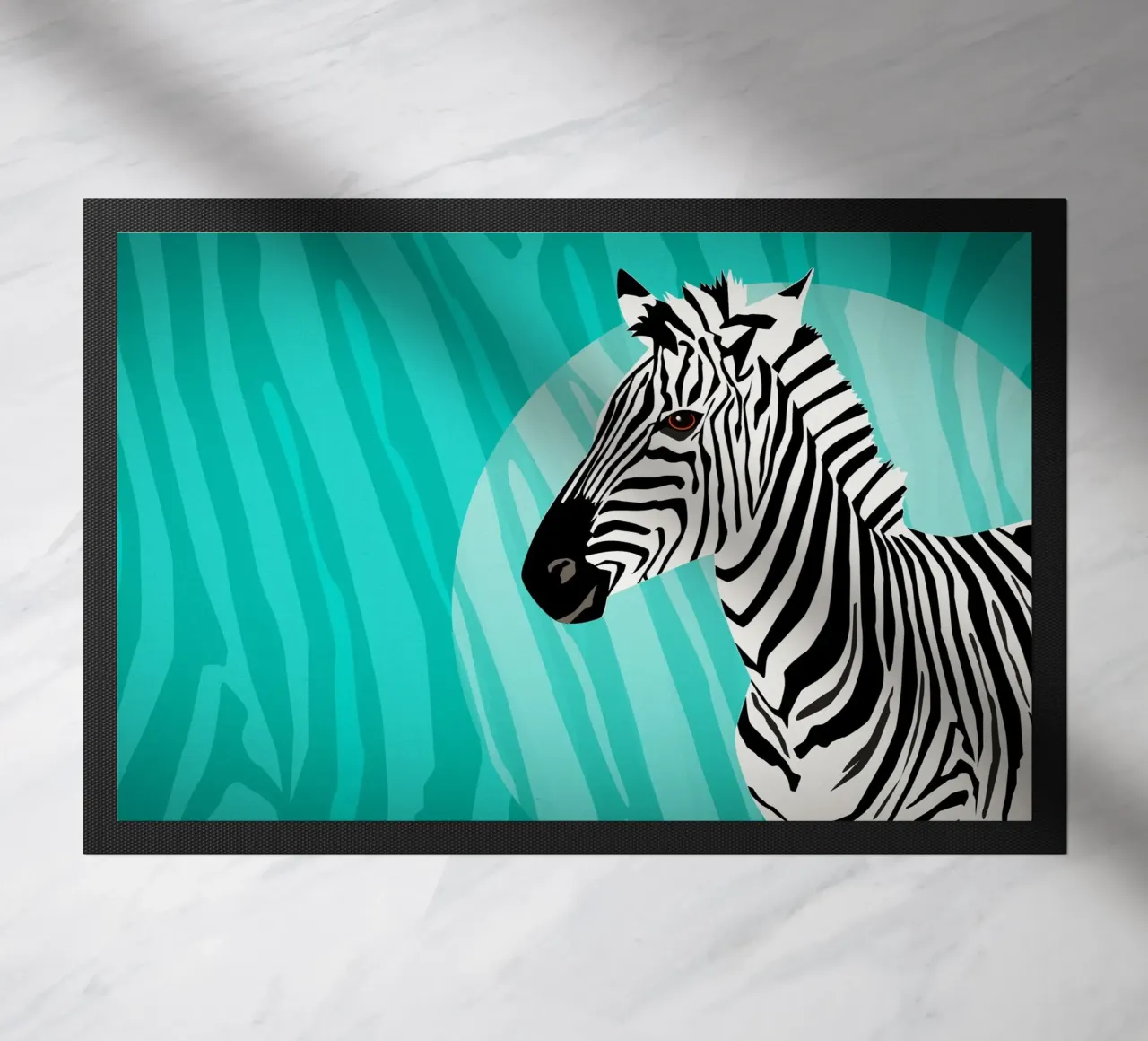 Zebra Liebe, stark in Türkis Fußmatte von CalliLetters