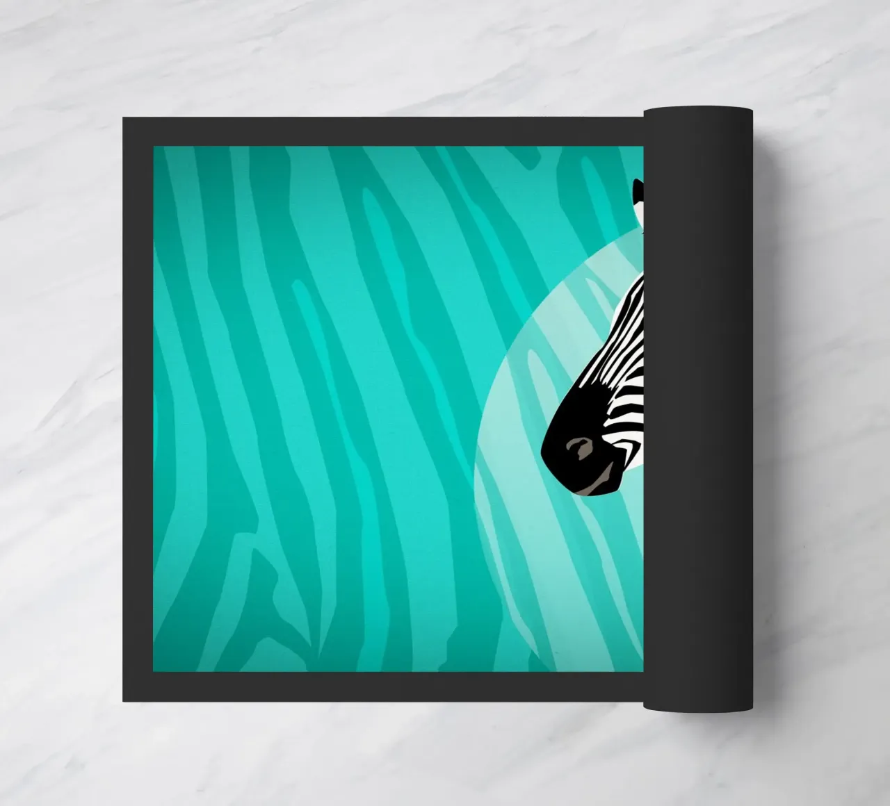 Zebra Liebe, stark in Türkis Fußmatte von CalliLetters