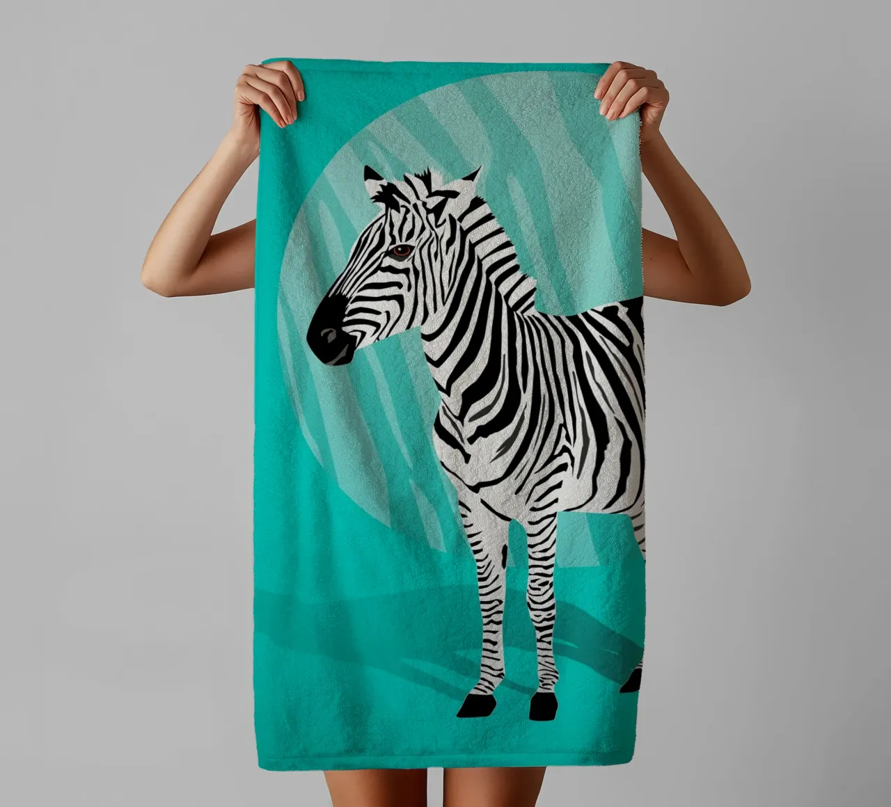Zebra Liebe, stark in Türkis Handtuch von CalliLetters